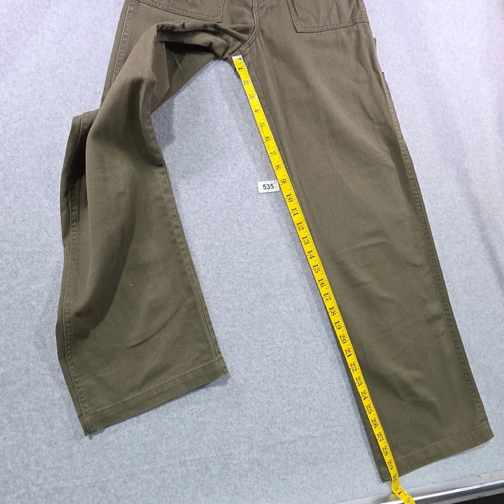 H&M Divided Womens Olive Green High Waisted Wide Leg Utility Carpentef Pants Sz0